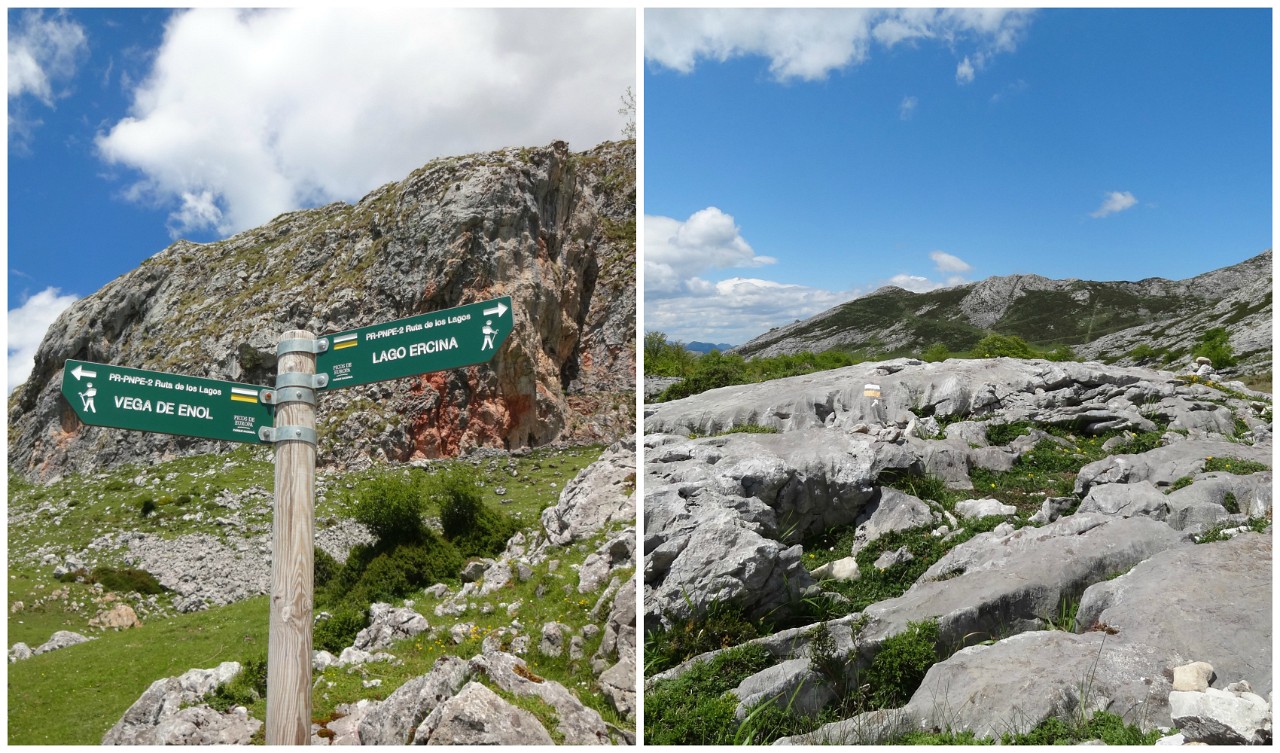 Covadonga Lakes trail markers